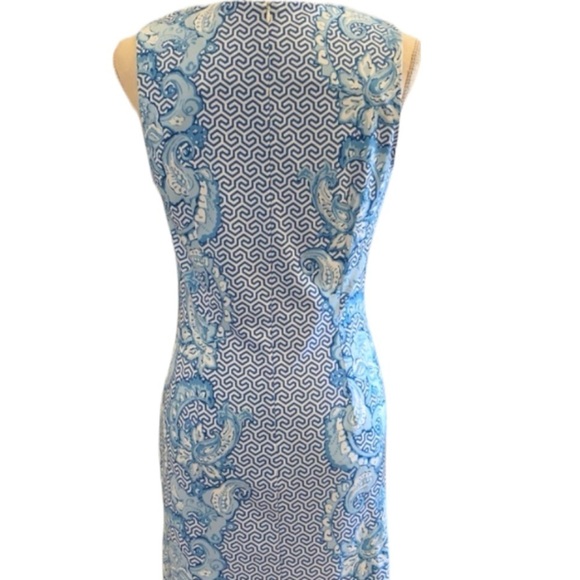 J. McLaughlin Sophia Dress Sleeveless White Blue Size XS - Picture 5 of 12